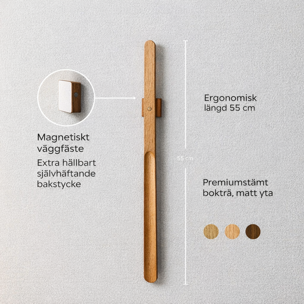 Nordisk Filt™ – Magnetiskt skohorn i massivt bokträ 55cm